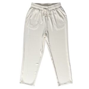 Melloday Cream Drawstring Trousers | Elastic Waist Pockets | Size L